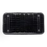 HERMES Birkin with an inverted V-shaped alligator buckle, regular women\'s Noir black